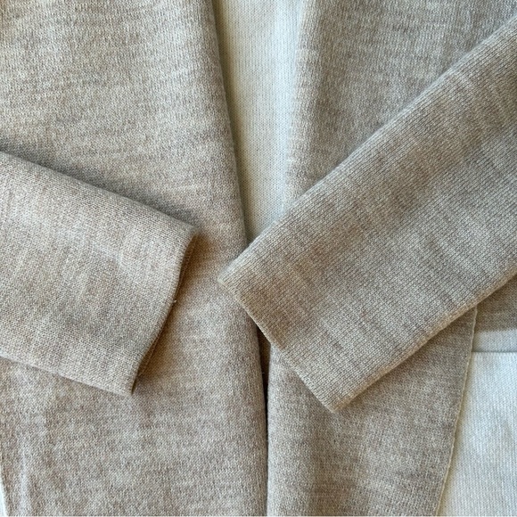 Max Studio Wool Blend Two Toned Open  Front Cardigan - Picture 15 of 15